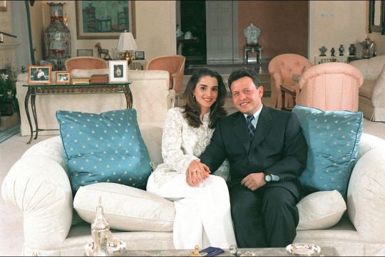 الملك عبدالله والملكة رانيا فى بداية حياتهما
