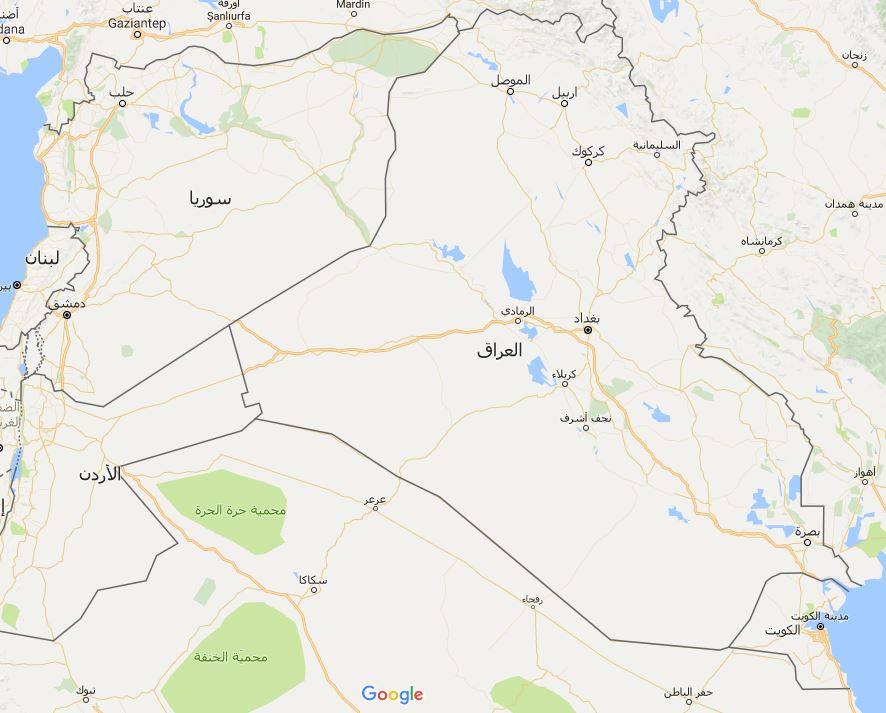 العراق وسوريا على الخريطة