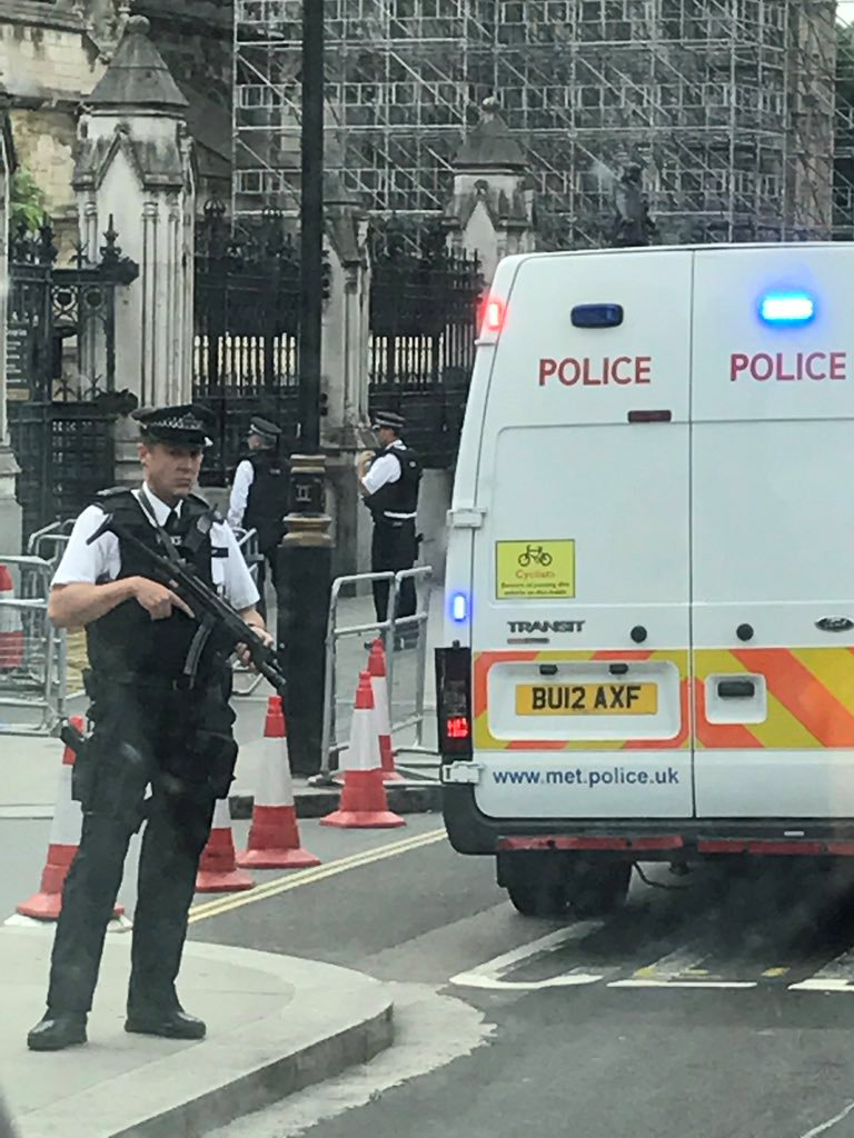 سيارات الشرطة حول البرلمان البريطانى