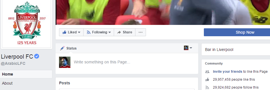 صفحة ليفربول بعد انضمام محمد صلاح