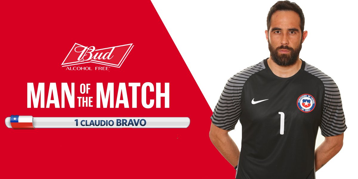 كلاوديو برافو أفضل لاعب فى مباراة تشيلى والبرتغال