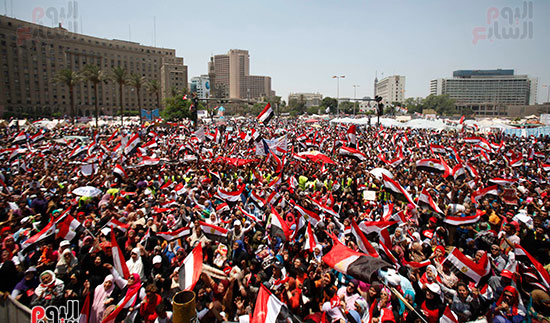 أعلام مصر تزين ميدان التحرير بثورة 30 يونيو