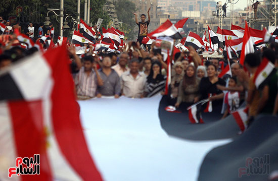علم مصر يتصدر المشهد واختفاء الشعارات الحزبية