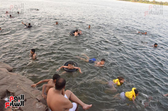 السباحة في نهر النيل بمحافظة الاقصر