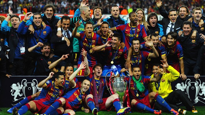 برشلونة مع كأس الأبطال عام 2011