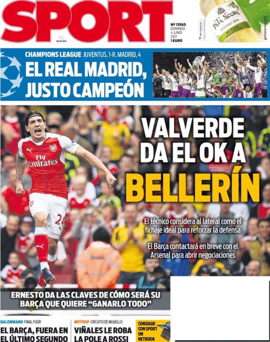 غلاف صحيفة سبورت تشيد بريال مدريد