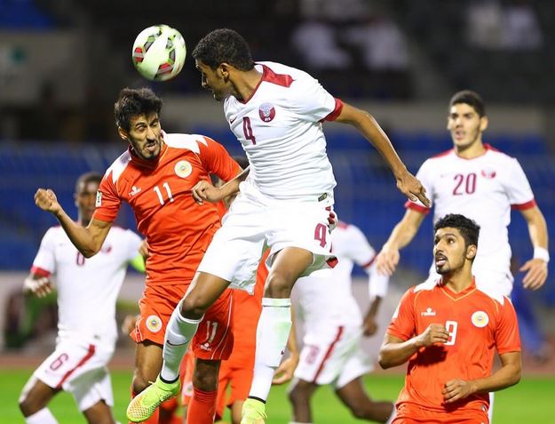 جانب من مباراة سابقة بين  قطر والبحرين