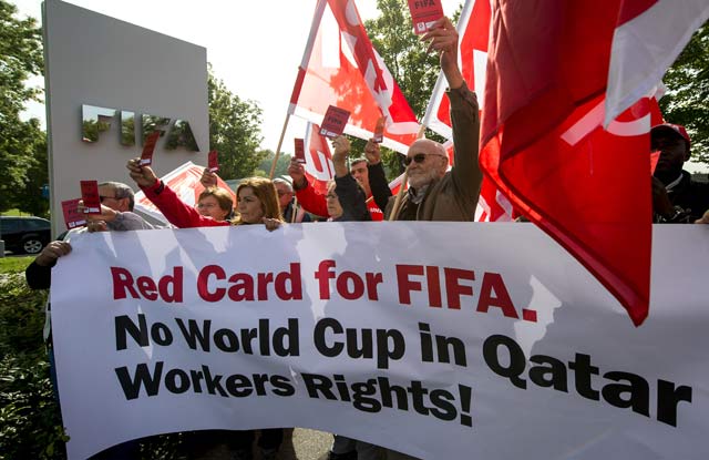 مظاهرات لتعديل أوضاع العمال فى قطر