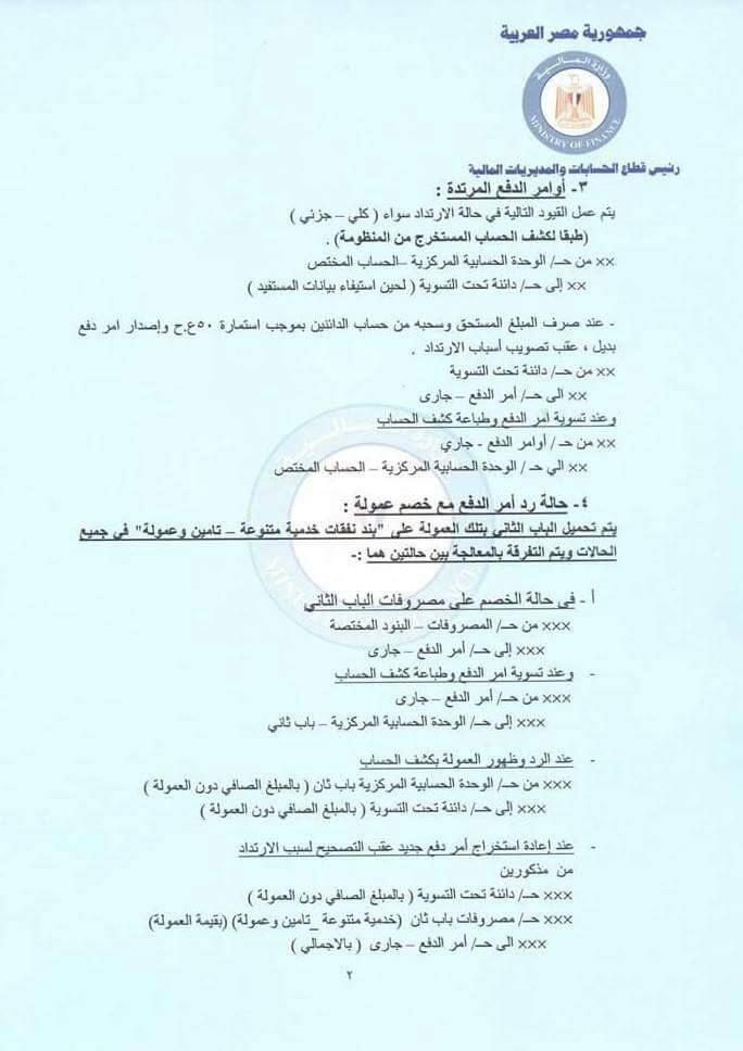 ننشر تعليمات وزارة المالية بشأن التعامل مع حساب الخزانة الموحد اليوم السابع