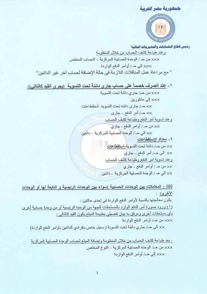 ننشر تعليمات وزارة المالية بشأن التعامل مع حساب الخزانة الموحد اليوم السابع