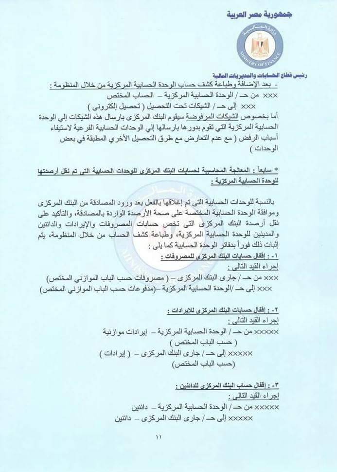 ننشر تعليمات وزارة المالية بشأن التعامل مع حساب الخزانة الموحد اليوم السابع