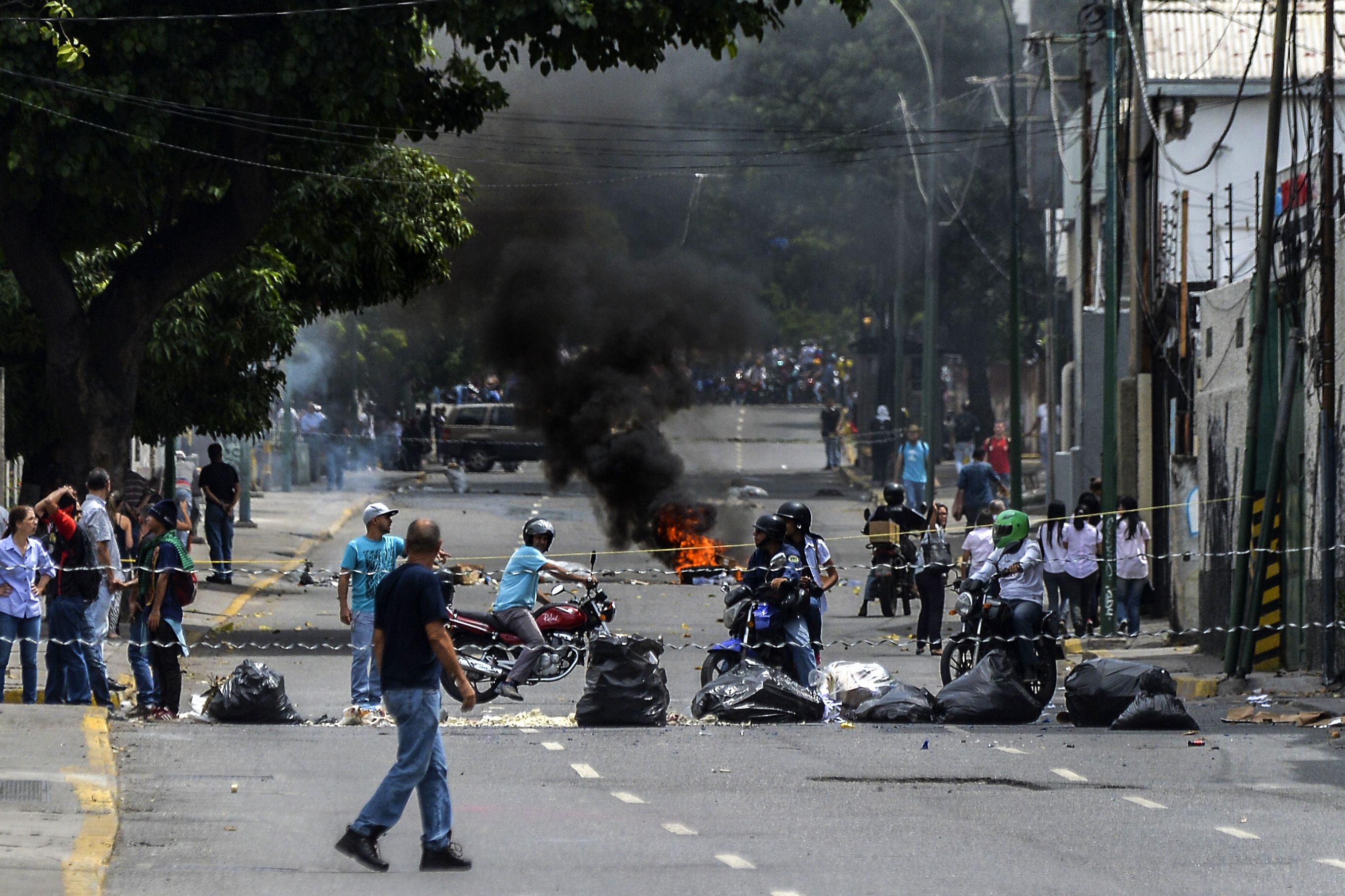 جانب من اشتباكات فنزويلا