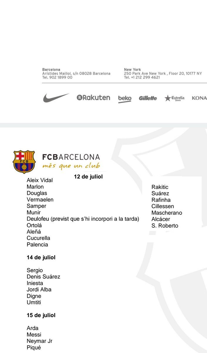 مواعيد حضور لاعبى برشلونة أولى إستعدادات البارسا للموسم الجديد