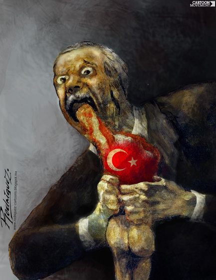 كاريكاتير أردوغان يغتصب تركيا