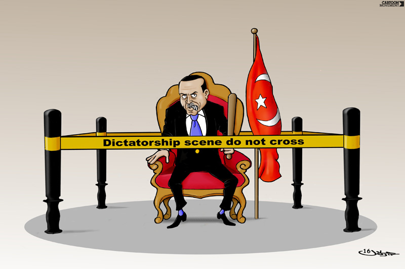 كاريكاتير ديكاتورية أردوغان