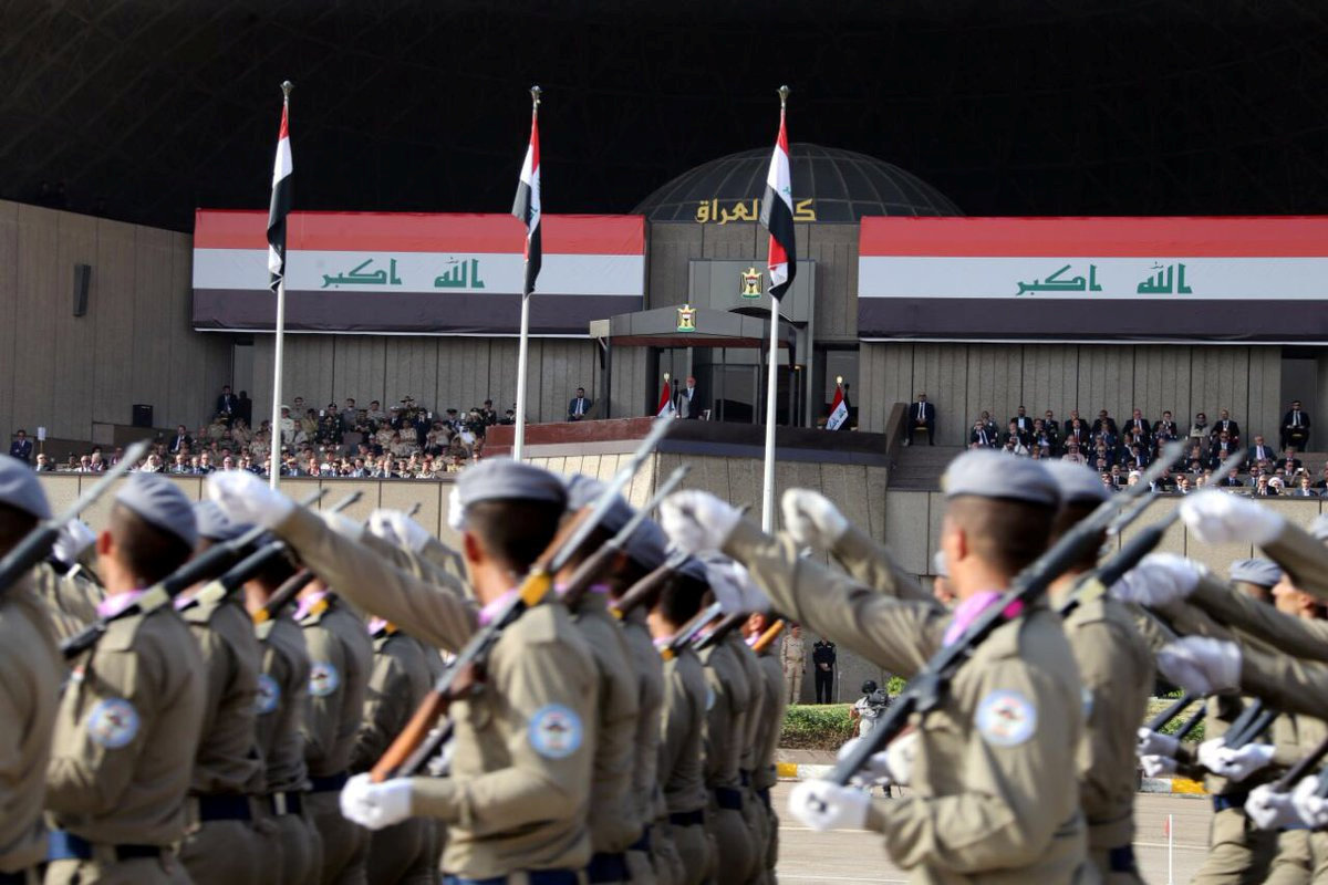 استعراض عسكرى بحضور حيدر العبادى احتفالا بتحرير الموصل