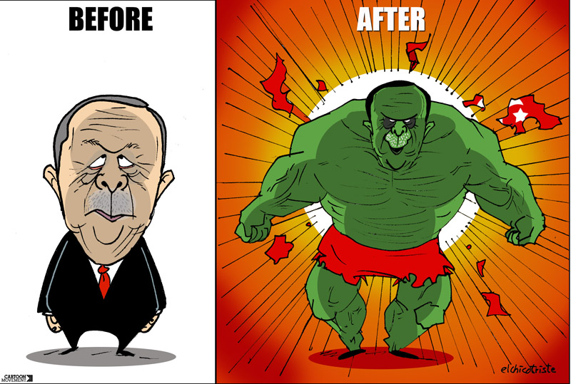 كاريكاتير ساخر عن قمع أردوغان