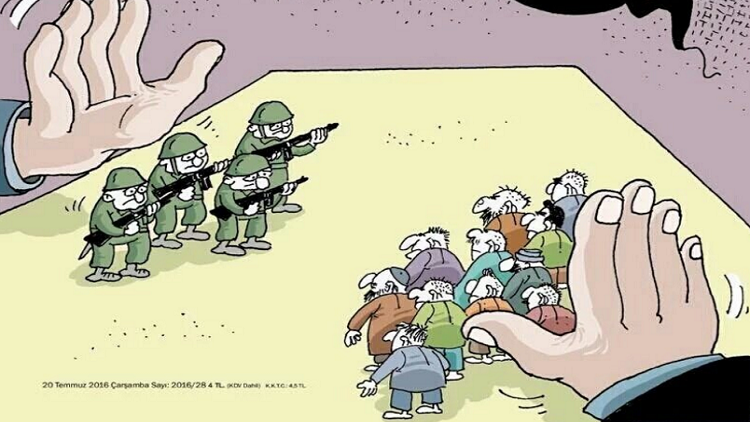 كاريكاتير ينتقد الرئيس التركي