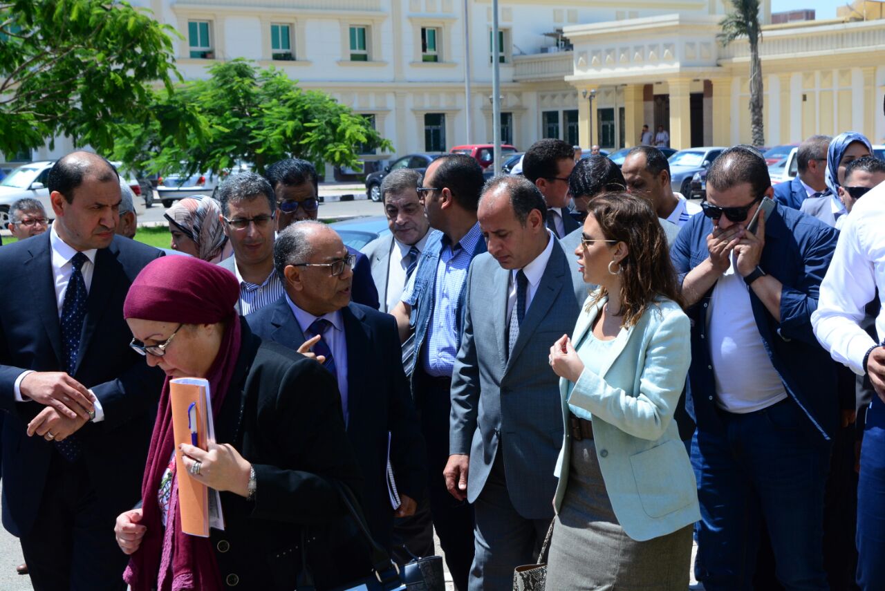 وزيرة الاستثمار خلال زيارتها الإسكندرية