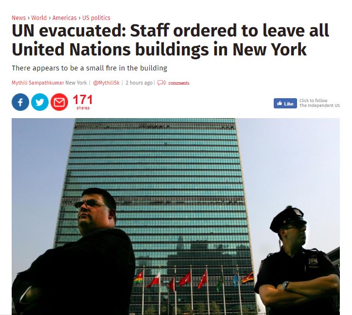 خبر إندبندنت عن إخلاء مقر الأمم المتحدة