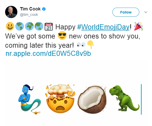 تغريدة تيم كوك