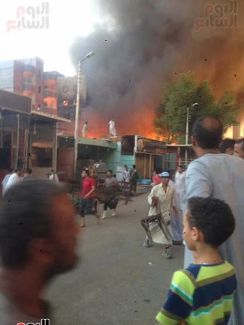 	الحريق بمدينة إدفو