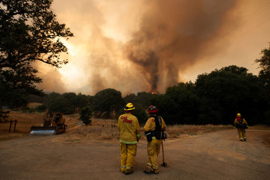 رجال الإطفاء تنتشر فى غابات كاليفورنيا