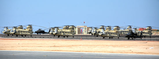 الطائرات فى قاعدة محمد نجيب العسكرية
