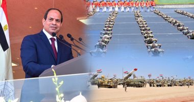 الرئيس السيسى فى افتتاح قاعدة محمد نجيب العسكرية