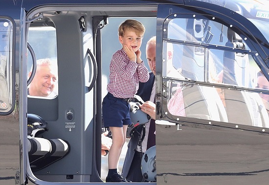 الأمير جورج فى الطائرة المروحية