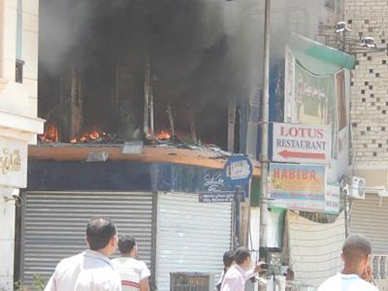 جانب من خسائر المحلات والمطاعم خلال تظاهرات الإخوان