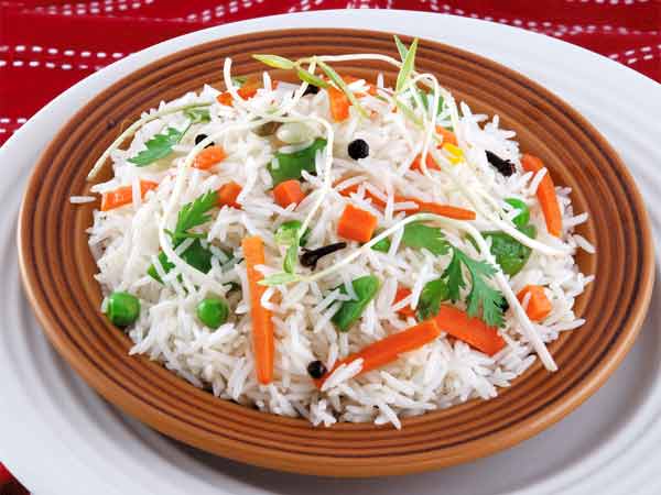 الأرز والخضروات