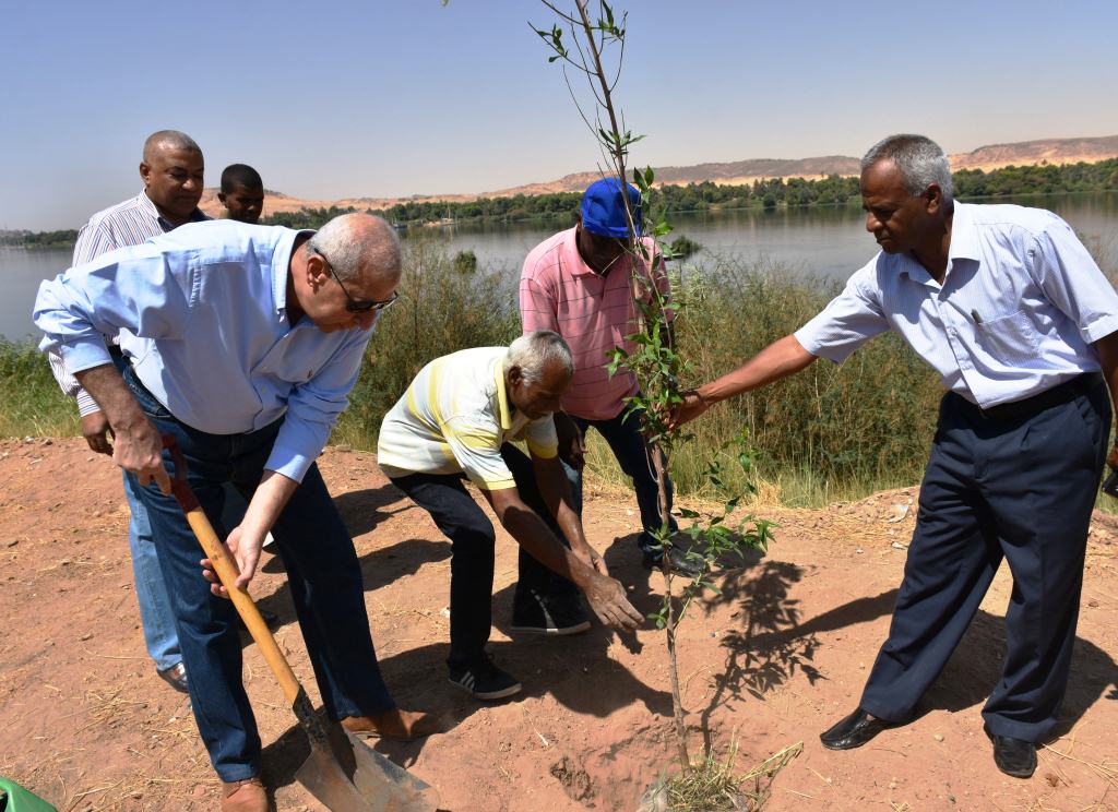 محافظ سوان يغرس أول شجرة ضمن 530 شجرة تبرع بها مواطنان ،