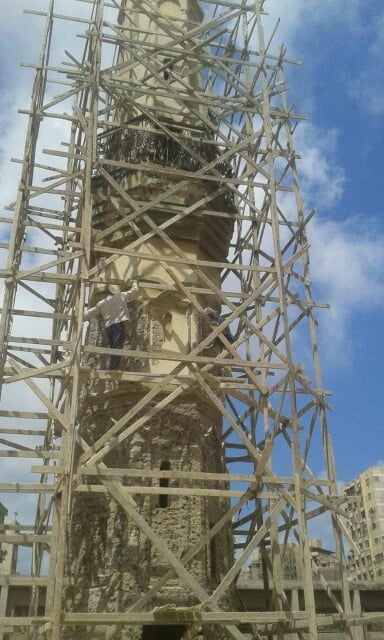 بدء أعمال درء الخطورة عن مسجد انجي هانم بالإسكندرية (5)