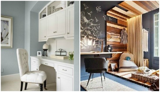 غرف مكتب باللون الرمادى