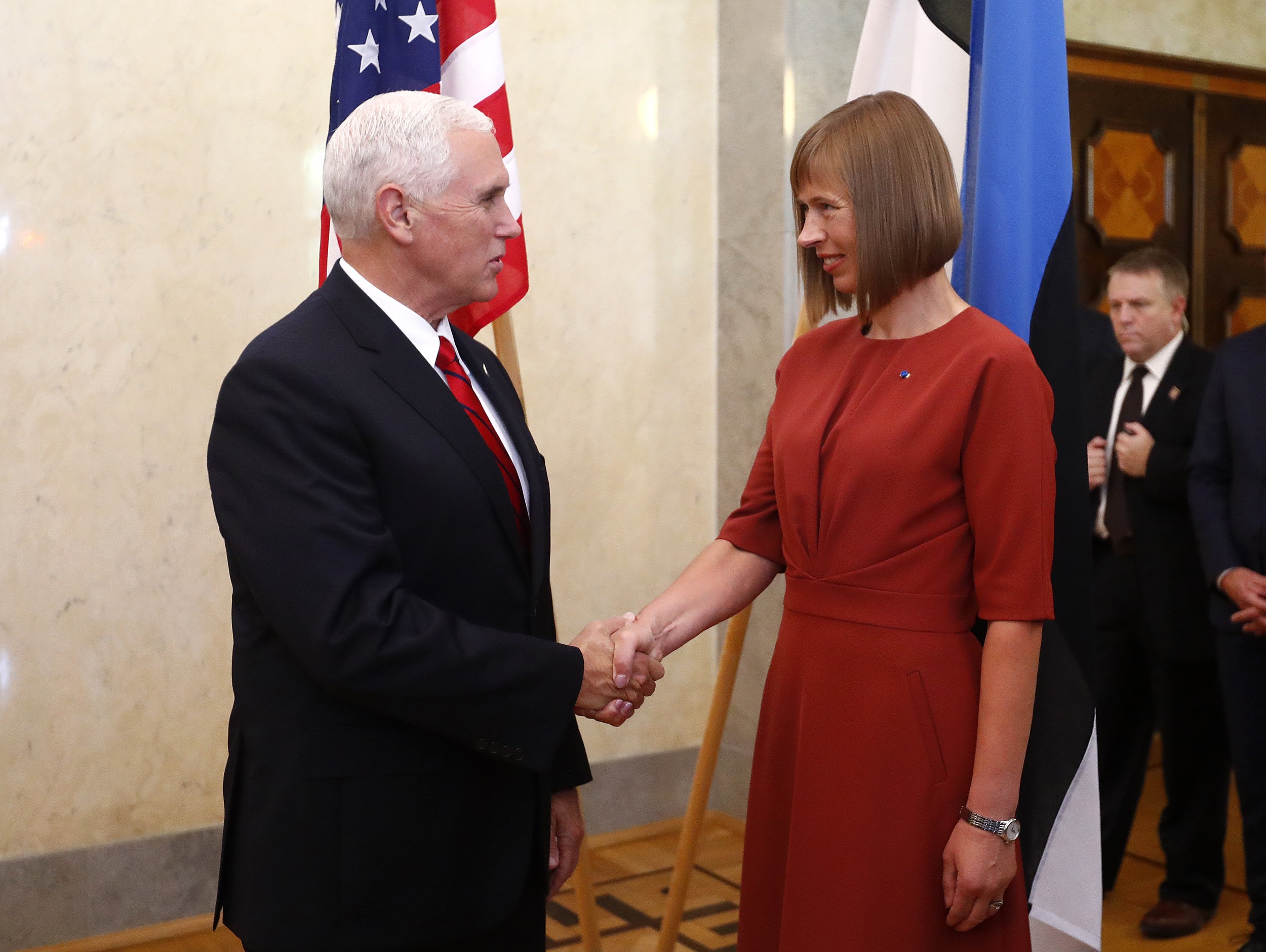 نائب الرئيس الأمريكى يلتقى رئيسة استونيا