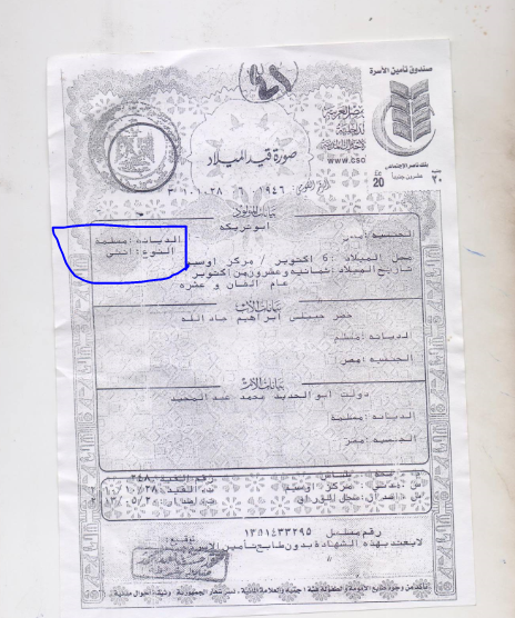 شهادة ميلاد الطفل 1