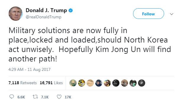 ترامب يهدد كوريا الشمالية