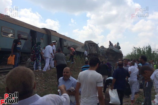 تصادم قطارين فى منطقة خورشيد بالإسكندرية (13)