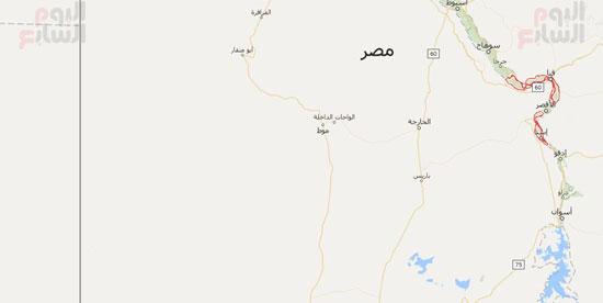 صورة لخريطة المساحة الجبلية من محافظة قنا إلي الحدود الليبية