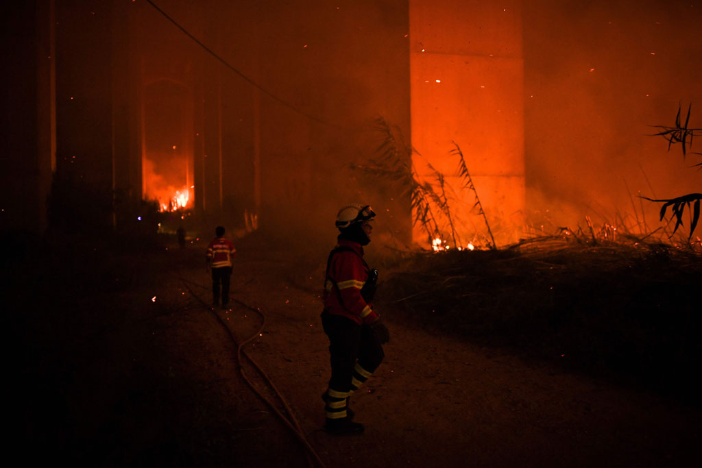 رجال الإطفاء وسط النيران