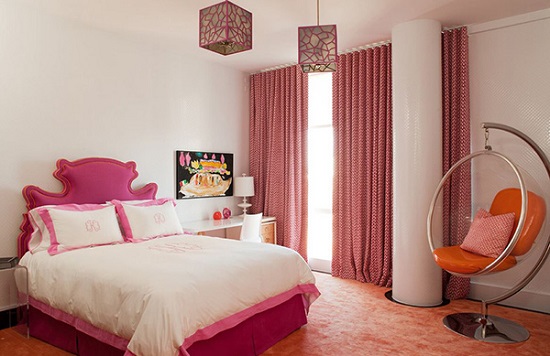 الوان غرف نوم ـ الابيض مع الوردي