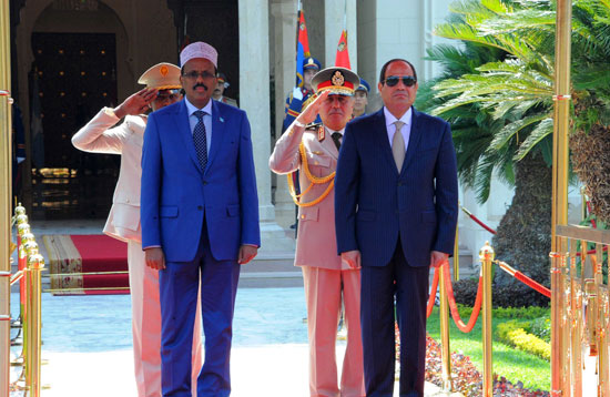 الرئيس يستقبل الرئيس الصومالي بقصر الاتحادية‎ (4)