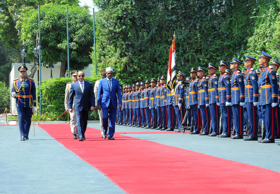 الرئيس يستقبل الرئيس الصومالي بقصر الاتحادية‎ (5)