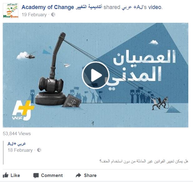 صفحة الأكاديمية على فيس بوك تحرض الشباب على العنف