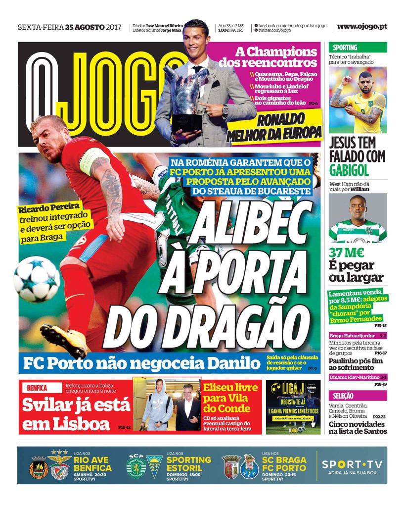 غلاف صحيفة أوجوجو البرتغالية
