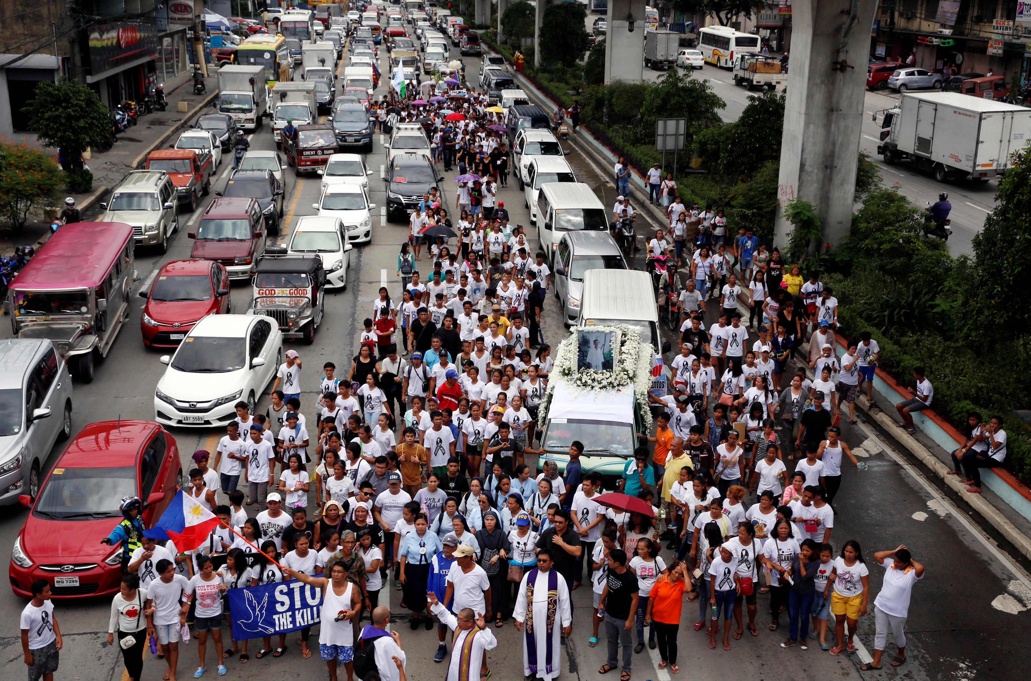 مظاهرة ضد القتل بسبب الحرب على المخدرات فى الفلبين