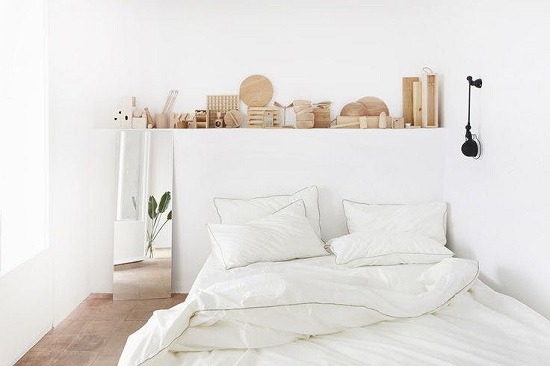 الوان غرف نوم ـ الأبيض والخشب