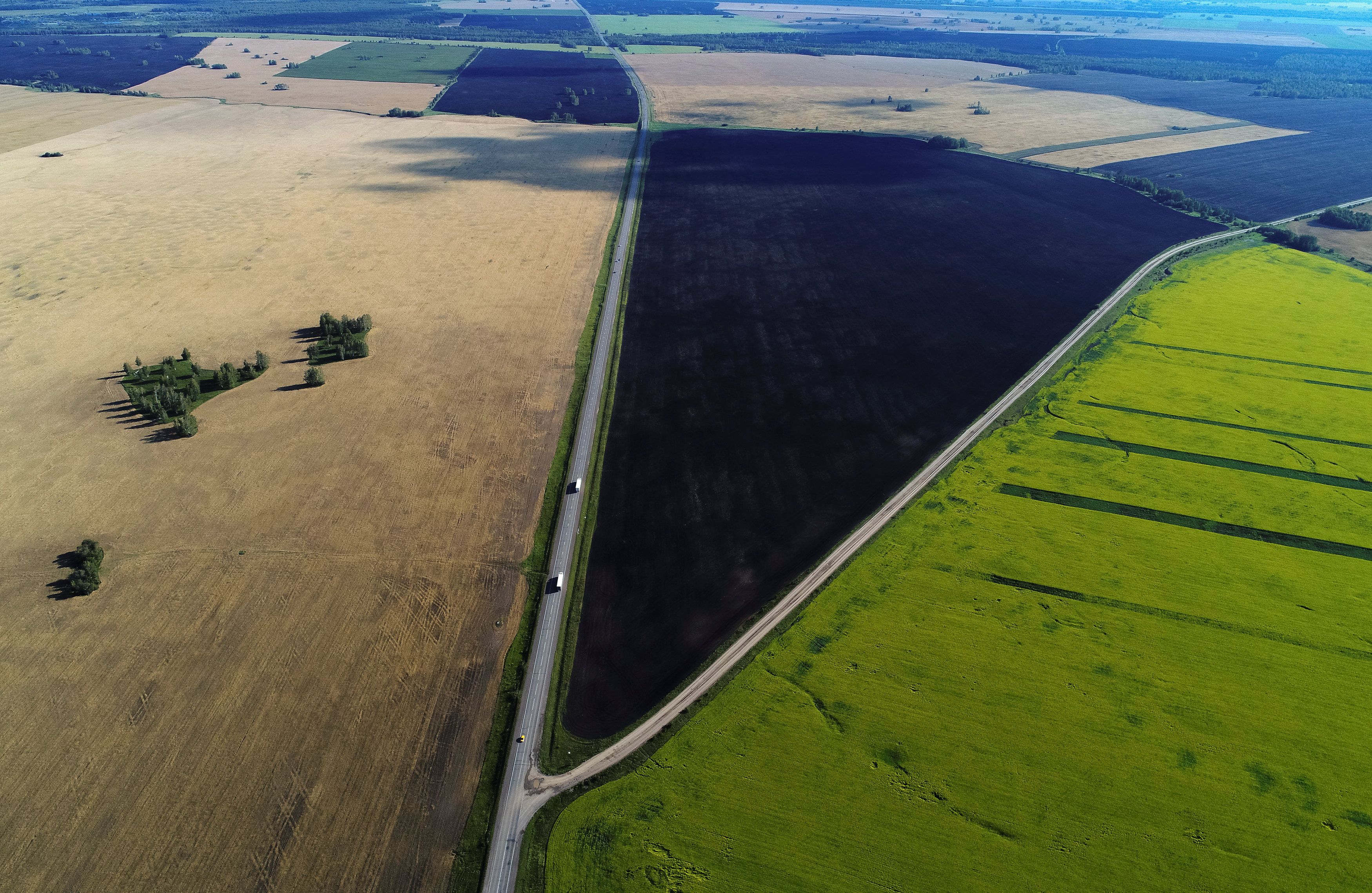 منطقة جمع حصاد القمح بمنطقة كراسنويارسيك
