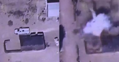 القوات المسلحة تدمير سيارات الإرهابين